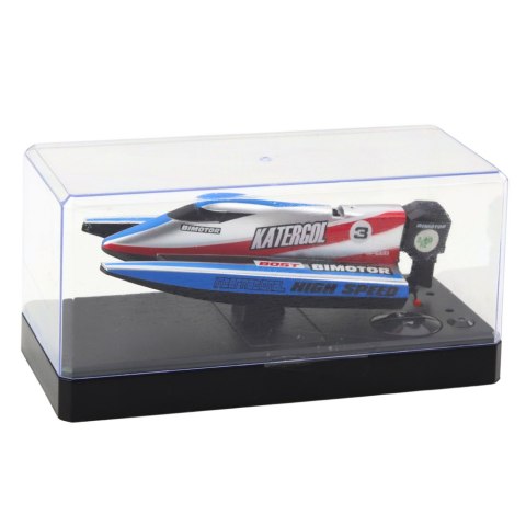 Łódź Motorówka Zdalnie Sterowana RC Niebiesko-Srebrna 14cm