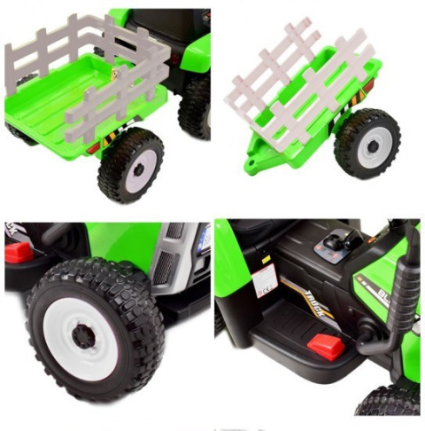 SUPER TRAKTOR BLOW - NA AKUMULATOR Z PRZYCZEPĄ, MIĘKKIE KOŁA, MIEKKIE SIEDZENIE, PILOT/XMX611