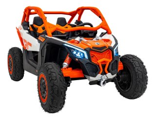 Buggy CAN-AM Maverick 3 PRO + Pompowane KOŁA auto na akumulator Pomarańczowy 2x320W 24V DK-CA001