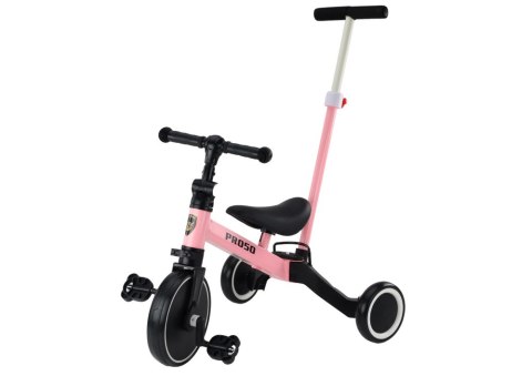 Rower Trójkołowy PRO50 Rowerek Z Rączką Do Prowadzenia Różowy