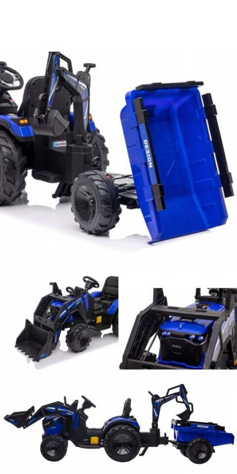 Wielki traktor na akumulator 720-T z przyczepką 24V [SX2068]