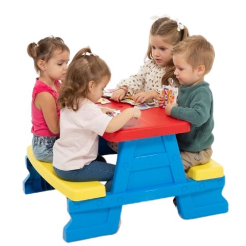 Zestaw Stolik Ogrodowy z Ławeczkami Dla Dzieci Dorex Niebieski