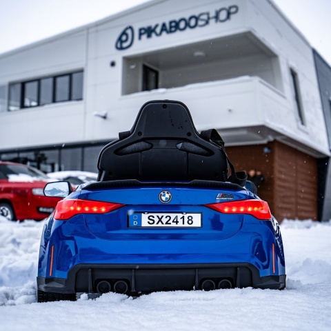 Auto Na Akumulator Bmw M4 Niebieski LAKIEROWANY 2x45W + 12V 14Ah POWIĘKSZONY AKUMULATOR