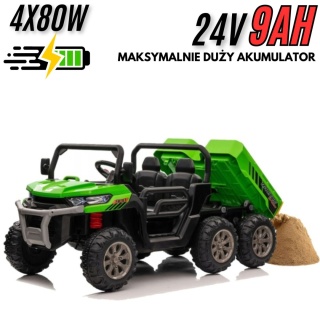 Auto na akumulator XMX623B 24V Farmer Truck ELEKTRYCZNY KIPER 320W MOCY + POWIĘKSZONY AKUMULATOR 24V9Ah