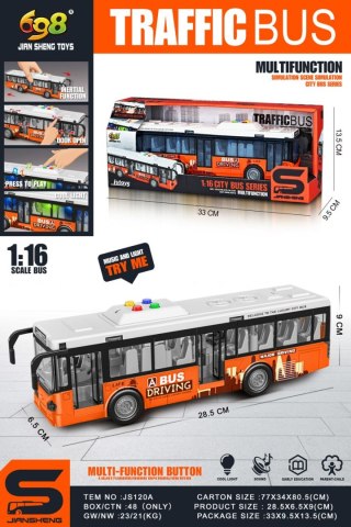 Autobus z Otwieranymi Drzwiami z Funkcją Świateł i Dźwięku