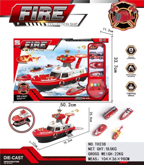 Łódź Straż Pożarna z Funkcją Świateł i Dźwięku