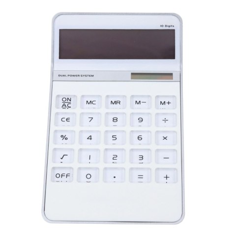 Kalkulator Biurowy Duży Wyświetlacz 10-Cyfrowy Elegancki Biały