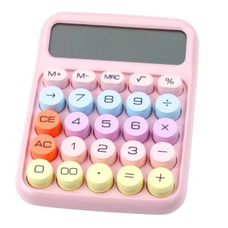 Kalkulator Szkolny Biurowy Na Baterie Wielofunkcyjny Różowy