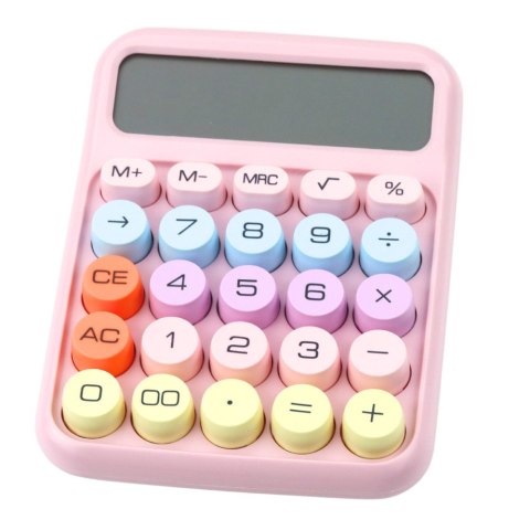 Kalkulator Szkolny Biurowy Na Baterie Wielofunkcyjny Różowy