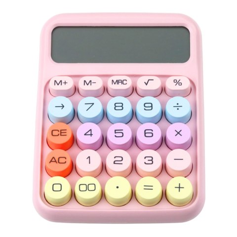 Kalkulator Szkolny Biurowy Na Baterie Wielofunkcyjny Różowy
