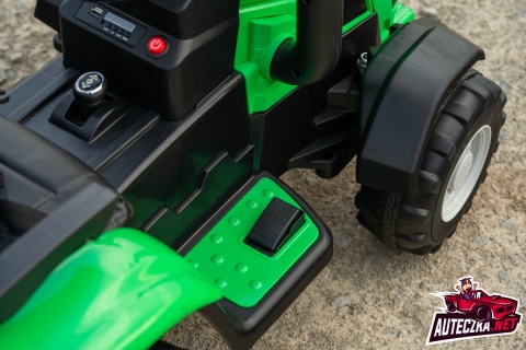 MEGA TRAKTOR NA AKUMULATOR Z PRZYCZEPĄ. MIĘKKIE SIEDZENIE, PILOT, /HL3388