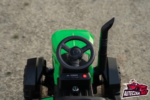 MEGA TRAKTOR NA AKUMULATOR Z PRZYCZEPĄ. MIĘKKIE SIEDZENIE, PILOT, /HL3388