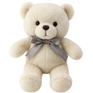 Pluszowa Maskotka Przytulanka Miś Z Kokardą Happy Every Day Biały 55cm