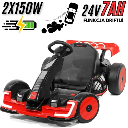 Pojazd Gokart Audi z Funkcją Driftu Czerwony