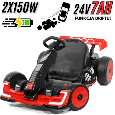 Pojazd Gokart Audi z Funkcją Driftu Czerwony
