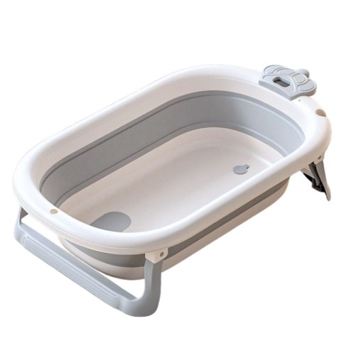 Wanienka Z Termometrem Dla Niemowląt Składana Materac W Gwiazdki Szara