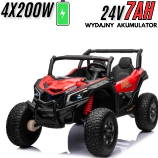 Wielki pojazd 2os. Buggy Off-Road UTV X3 4x200W 24V7AH do 90KG! Czerwony