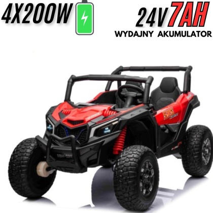 Wielki pojazd 2os. Buggy Off-Road UTV X3 4x200W 24V7AH do 90KG! Czerwony