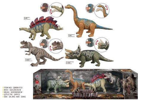 Zestaw 4 Dinozaurów Ruchome Elementy