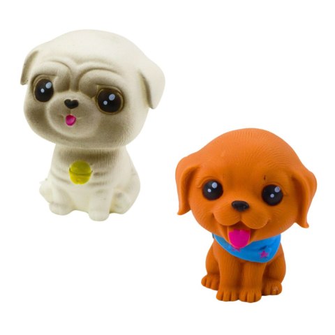 Zestaw Figurek Pieski Gumowe Piszczałka Buda Transporter 6szt