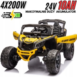 Auto Na Akumulator Buggy Can-am MAVERICK 4x200W 24V DK-CA003 Żółty + POWIĘKSZONY AKUMULATOR 24V10Ah