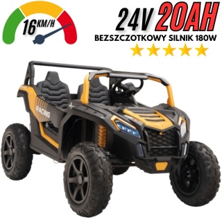 Buggy ATV Strong Racing dla 2 dzieci Złoty + Silnik bezszczotkowy + Pompowane koła + POWIĘKSZONY AKUMULATOR 24V 20AH