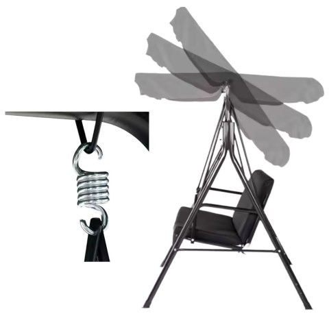 Huśtawka Trzyosobowa Ogrodowa Bujana Poduszki Materac Brązowa