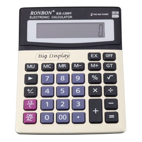 Kalkulator Biurowy Ronbon RB-1200V Duży Wyświetlacz 12-Cyfrowy