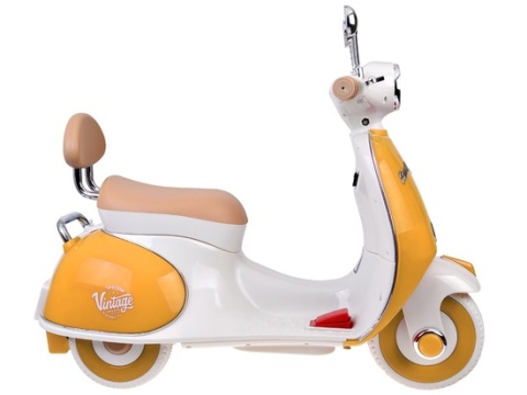 Klasyczny Skuter na akumulator elektryczny dla dziecka PA0330 żółty