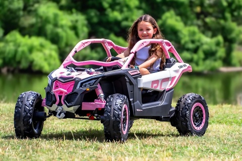 Pojazd Buggy CAN-AM Maverick DELUXE + POMPOWANE KOŁA 4x200W 2x24V10Ah Różowy