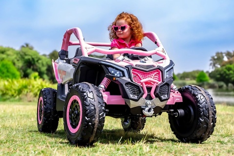 Pojazd Buggy CAN-AM Maverick DELUXE + POMPOWANE KOŁA 4x200W 2x24V10Ah Różowy