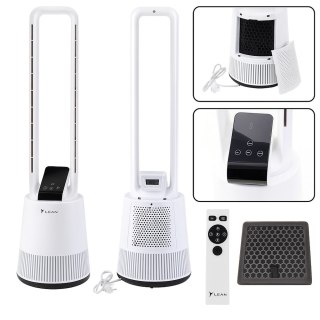 WENTYLATOR BEZŁOPATKOWY PODŁOGOWY OSCYLACJA TIMER WYŚWIETLACZ LCD PILOT