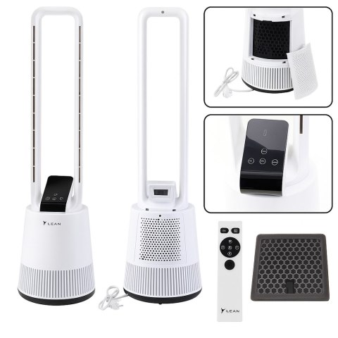 WENTYLATOR BEZŁOPATKOWY PODŁOGOWY OSCYLACJA TIMER WYŚWIETLACZ LCD PILOT