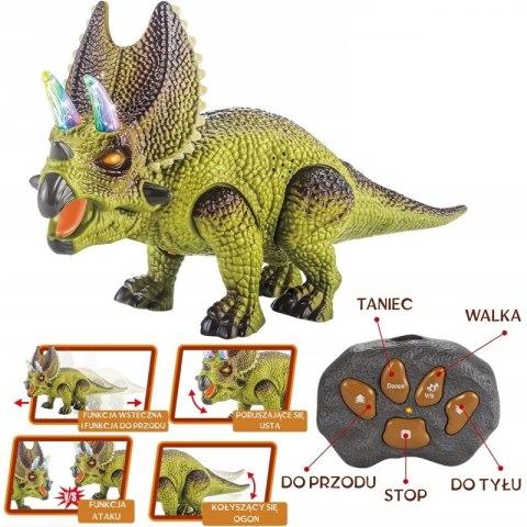 WOOPIE Dinozaur Zdalnie Sterowany RC Robot Triceratops