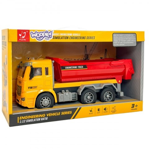 WOOPIE Wywrotka Budowlana w Skali 1:12 Efekty Świetlne Dźwiękowe