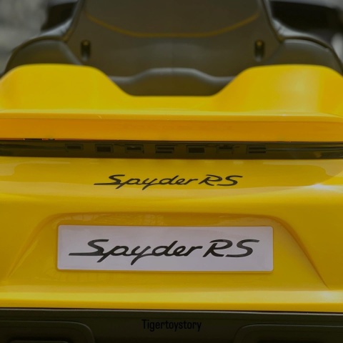 Autko na akumulator Porsche 718 Żółty + Dotykowy EKRAN MP4 Pilot MP3 światła pasy