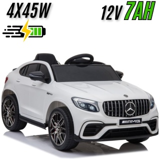 Auto na Akumulator Mercedes GLC 63S Biały 4x45W + POWIĘKSZONY AKUMULATOR 12V7Ah