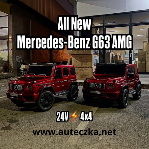 Auto na akumulator Mercedes Benz G63 AMG GIGANT XXL 4x200W 24V Czerwony LAKIEROWANY