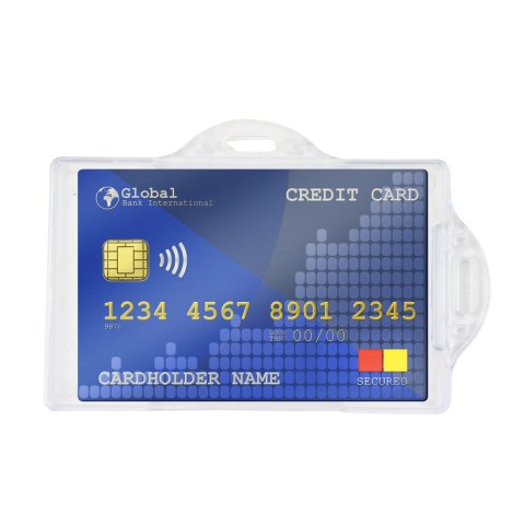 Etui Poziome Na Identyfikator Karty Twardy Plastik Przeźroczyste