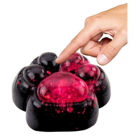 Gniotek Kocia Łapka Antystresowa Sensoryczna Squishy Czarna Różowy Brokat