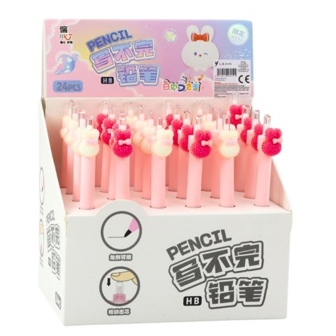 Ołówek Automatyczny Z Ozdobnym Króliczkiem Różowy 15cm