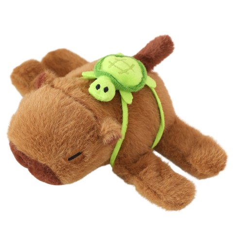 Pluszowa Kapibara Z Żółwiem Opaski Na Nadgarstek Rękę 2w1 Brązowa 18cm