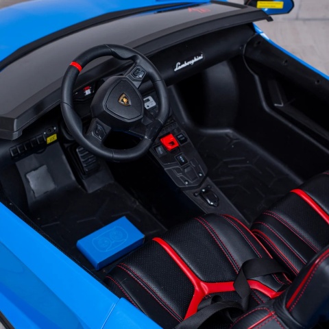 Wielkie dwuosobowe Lamborghini Aventador SV 2x200W 24V do 100kg Niebieski AUTKO XXL!