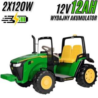Traktorek John Deere Dual Force dwuosobowy PEG PEREGO