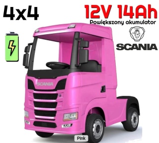 ZESTAW TIR Ciężarówka + Naczepa Scania R-SERIE 4x4W różowa