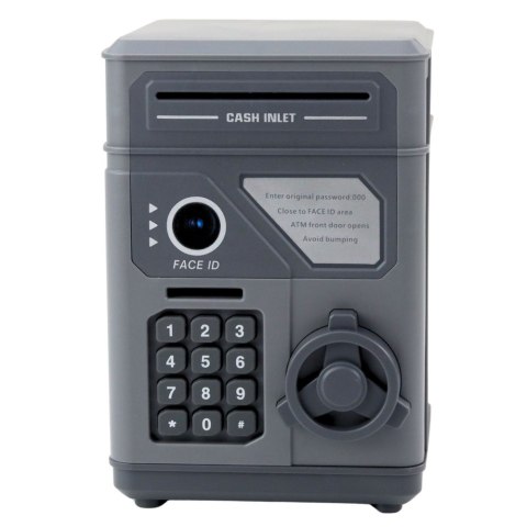Elektroniczny Sejf Bankomat Skarbonka Na PIN Dla Dzieci Szary