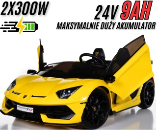 LICENCJONOWANY LAMBORGHINI AVENTADOR SVJ DLA 2 DZIECI, FUNKCJA DRIFTU MIĘKKIE SIEDZENIE, MIĘKKIE KOŁA/SX2028 2x300W