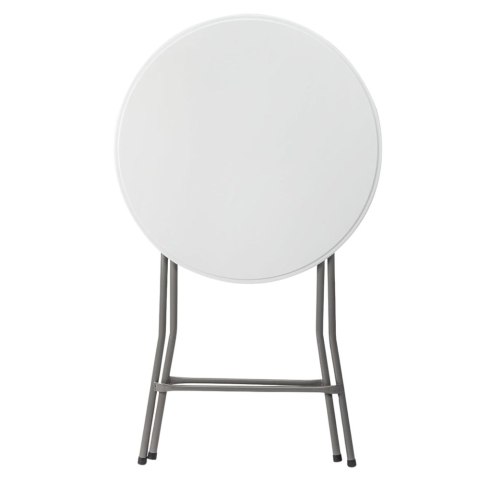 Stół Składany Z Blokadą Cateringowy Bankietowy Stolik Okrągły Biały 80x88cm