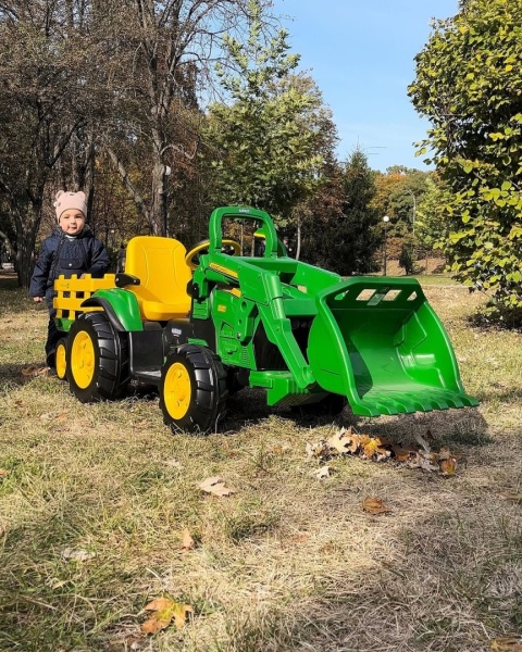 ZESTAW John DEERE koparka + przyczepka PEG-PEREGO 12V 2x165W