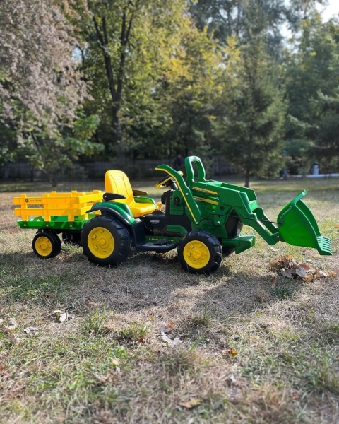 ZESTAW John DEERE koparka + przyczepka PEG-PEREGO 12V 2x165W